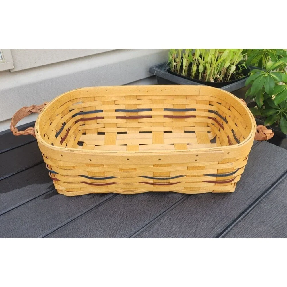 Vintage Peterboro Basket Co 150th Anniversary Wood Slat Basket 1845-2004 Ex Cond